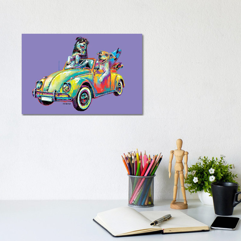 Couple Car by P.D. Moreno - Wrapped Canvas Gallery-Wrapped Canvas Giclée, 20.32 cm H x 30.48 cm W
