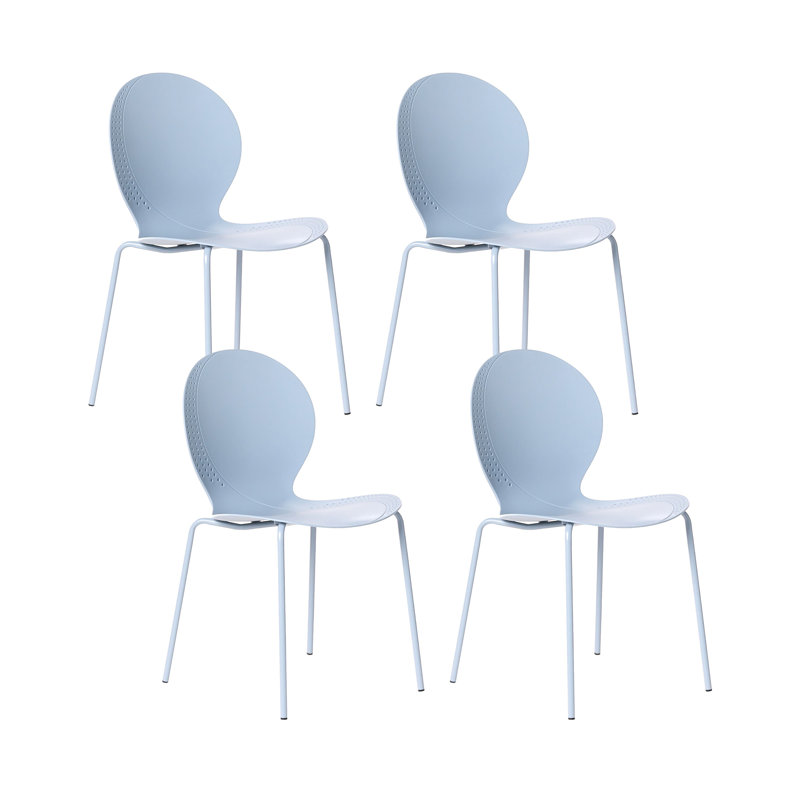 Stacking Patio Dining Side Chair, Blue