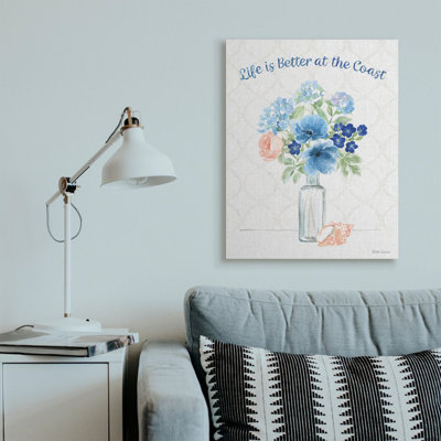 «Better at the Coast Nautical Arrangement Floral Greeting» par Avery Tillmon - impression d'art graphique