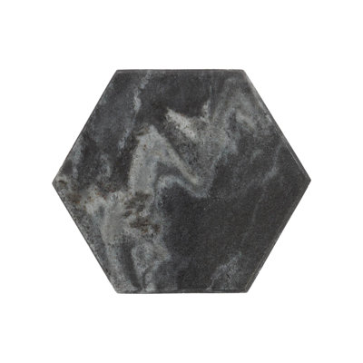 Argon Tableware 10cm Marble Coasters - Set of 6 Hexagonal Table Coasters