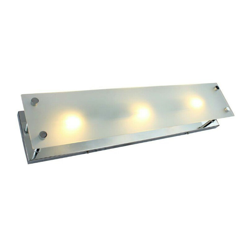 Barre d'éclairage de salle de bain 3 lumières Hugh, Chrome