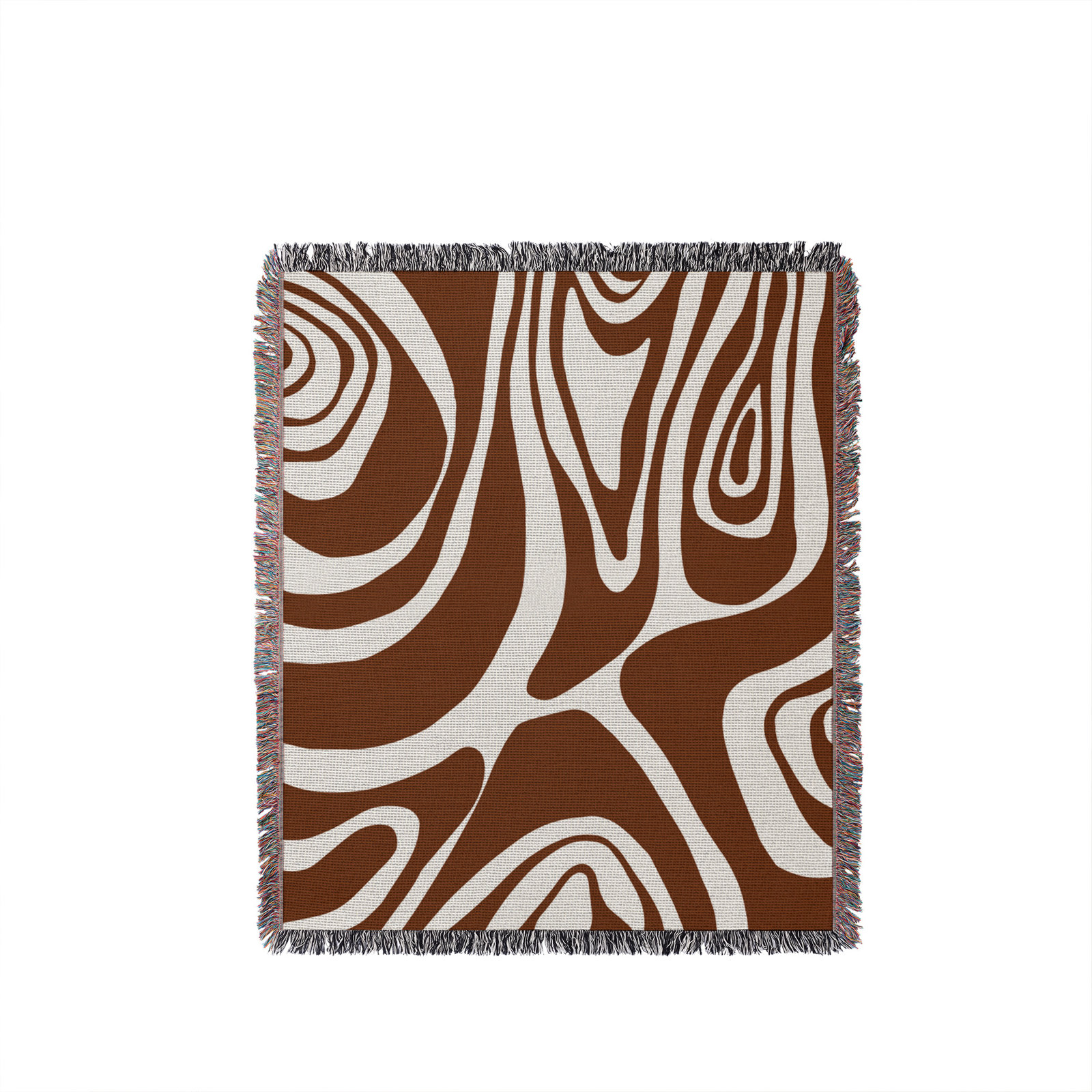 Kayle Cotton Throw Blanket, 50" x 60" – Throw, Rust Brown