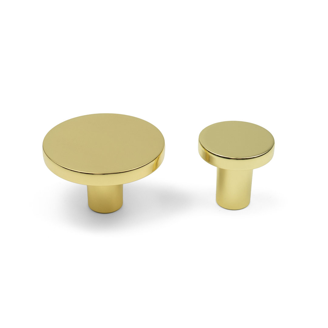 Polished Brass Disc Knobs