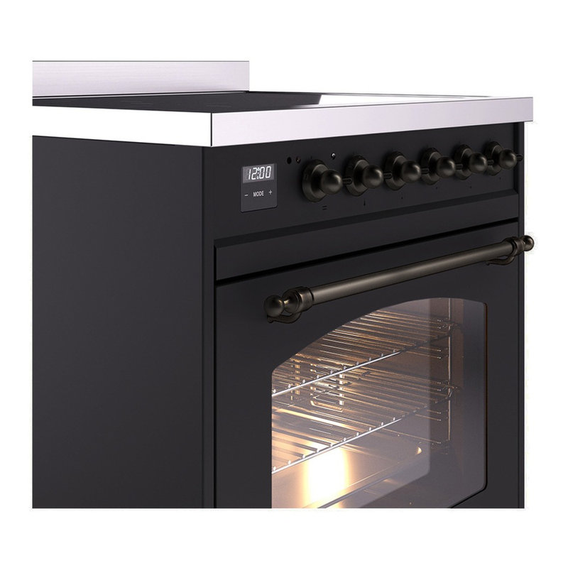 ILVE Nostalgie II 30 in Induction Range, Graphite Matte/Bronze