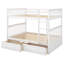 Lit double superposé au dessus d'un lit double avec tiroirs, lits convertibles, blanc-1720622372-1720622373