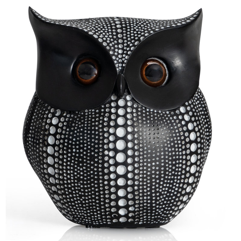 Figurine de chouette noire, Noir