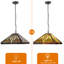 Luminaire suspendu en verre coloré à 2 lumières 16 pouces Tiffany de style Tiffany pour îlot de cuisine