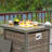  Outdoor 30" Square Rattan Fire Pit Table with  Metal Lid
