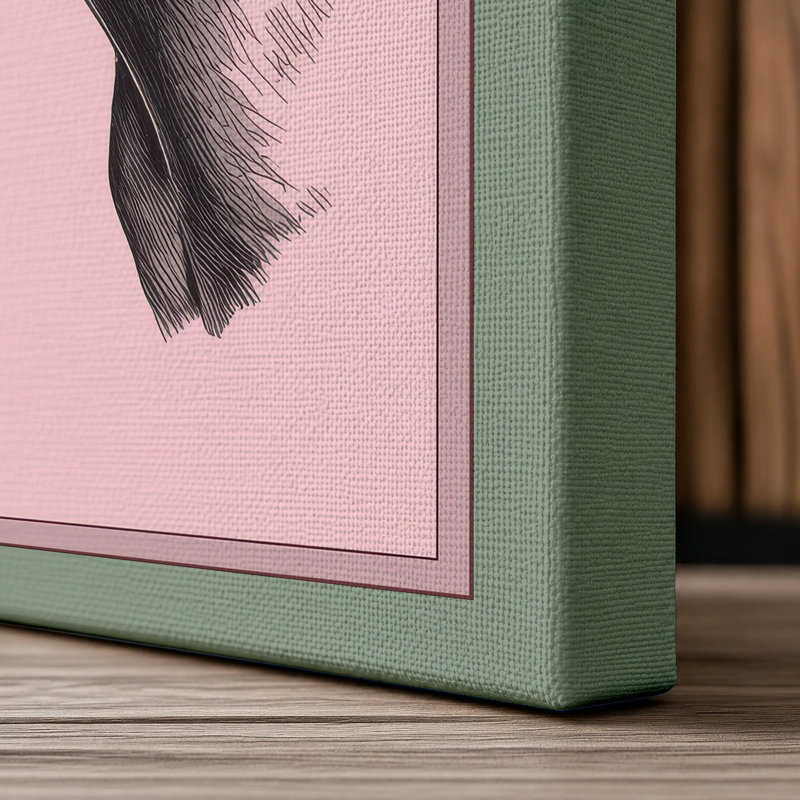 Equine Study in Grayscale Minimalist - Wrapped Canvas, 36x24 - 91.4 x 61.0 cm, Sage Border