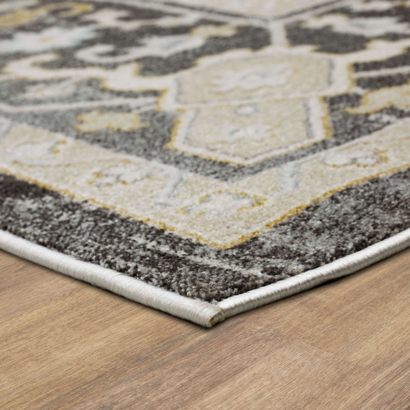 Windermere Karastan Edenhall Low Pile Stain and Fade Resistant Polyester Indoor Area Rug in Gray, Runner 2'6" x 10'