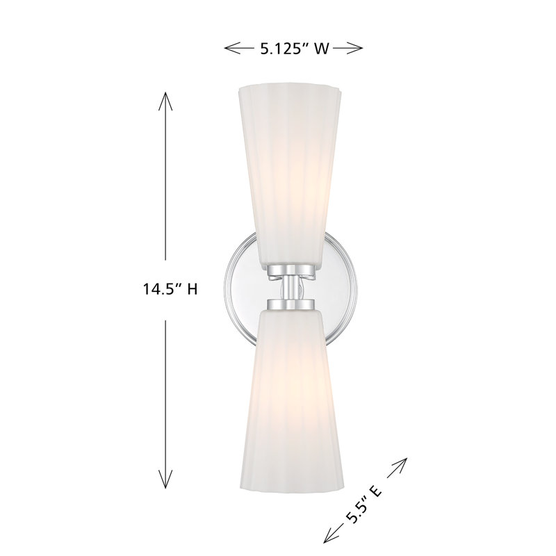 Keonta 2-Light Wall Sconce in Chrome, Chrome