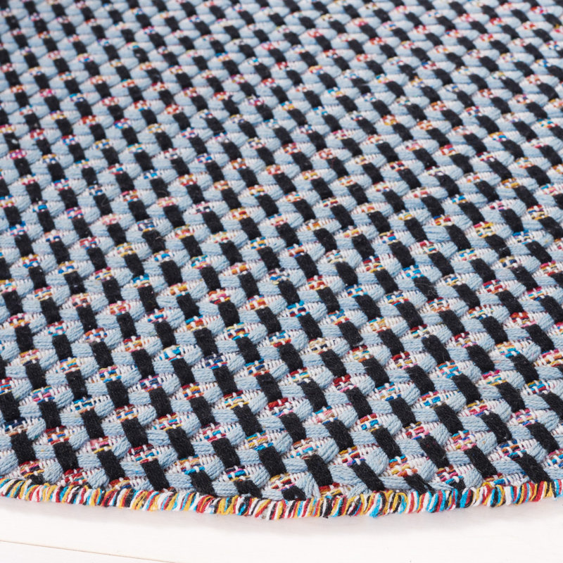Tapis bleu / noir Mona 475, Rond 6 pi