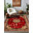 Susan Red Oriental Machine Printed Cotton Polyester Area Rug-1856442525