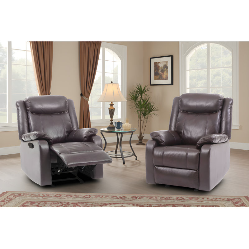 Ensemble de 2 fauteuils inclinables Amadora, Brun foncé