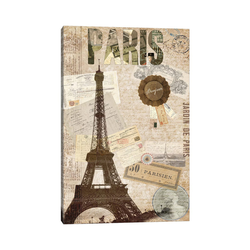 Postcards Of Paris XIV by Sandy Lloyd - Wrapped Canvas Print, 20.32 cm H x 30.48 cm W