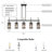 Baconton 45.3" W 5-Light Dimmable Linear Pendant with Crystal Accents