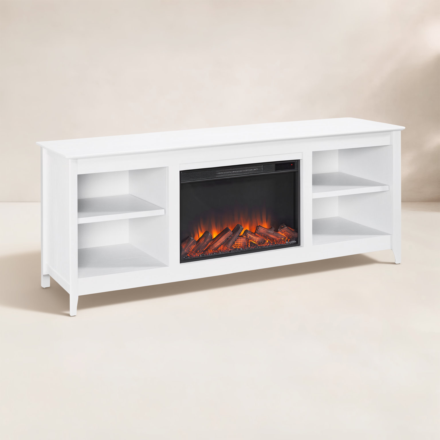 Fraley Electric Fireplace TV Stand, Whitewash