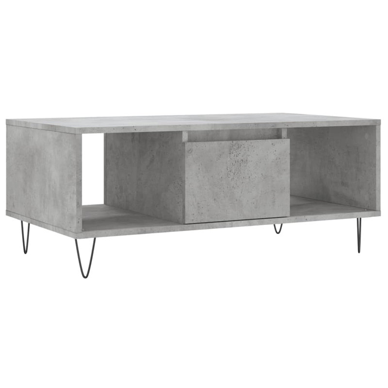 Nairah Four Leg Coffee Table with Storage, Concrete Grey