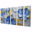 «Ocean Blue Delicate Flower Petals III» - art mural fleurs - ensemble de 5 décorations murales modernes-1217783867