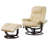 Robeson Faux Leather Swivel Recliner with Footstool-25211339