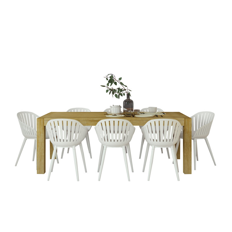Arlener 8 - Person Solid Wood Solid Wood Top Four Leg Dining Set