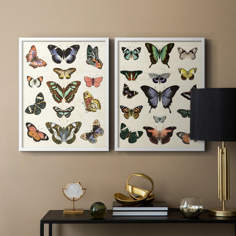 Impression encadrée Flutterbys I-Premium - prête à être accrochée - aucun clou requis - aucun clou requis, Blanc