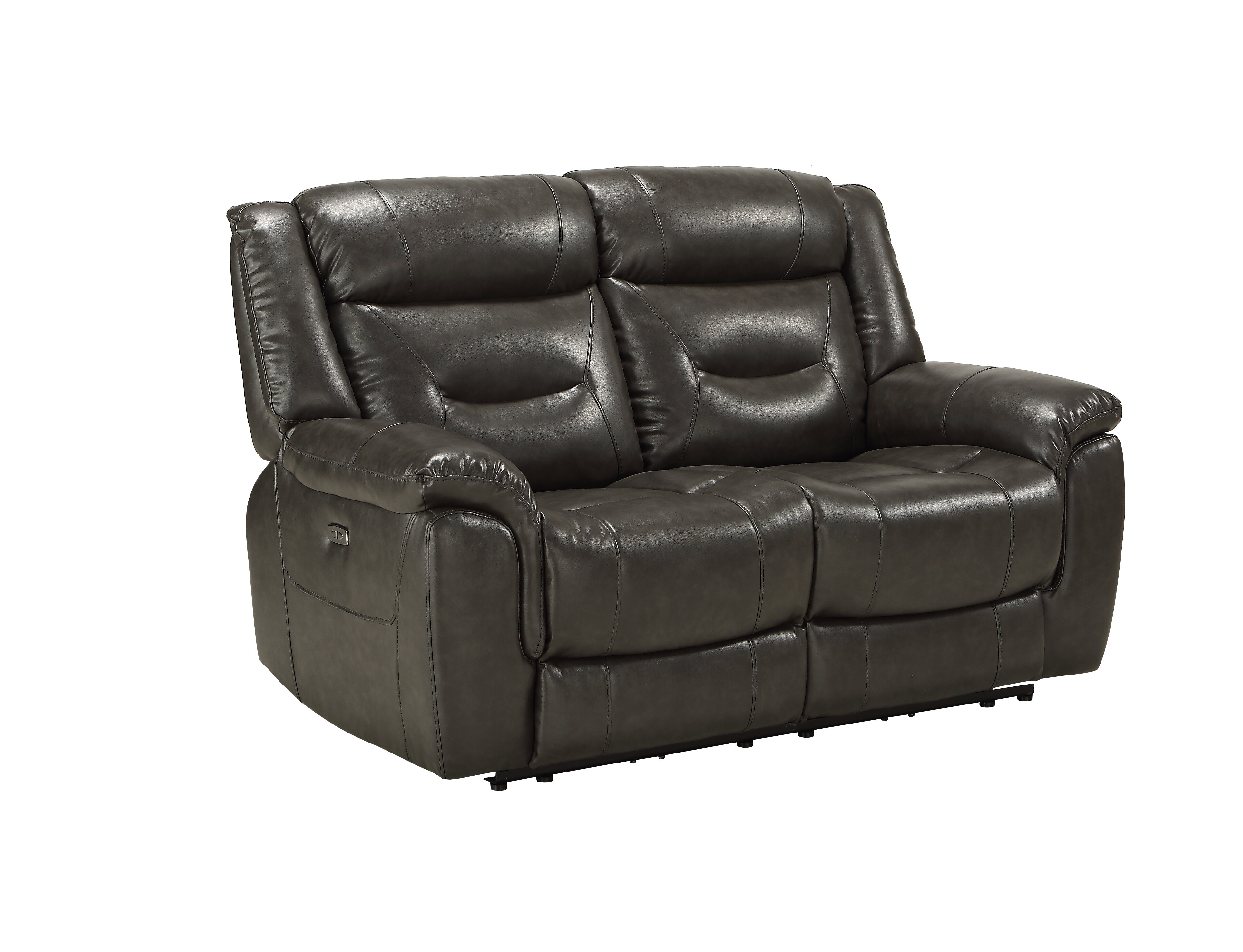 Red Barrel Studio® Kratz Loveseat (Power Motion) In Grey LeatherAire
