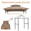 Auvent de remplacement pour pavillon de jardin 8 x 5 pi, toit de tente de barbecue à deux niveaux, beige