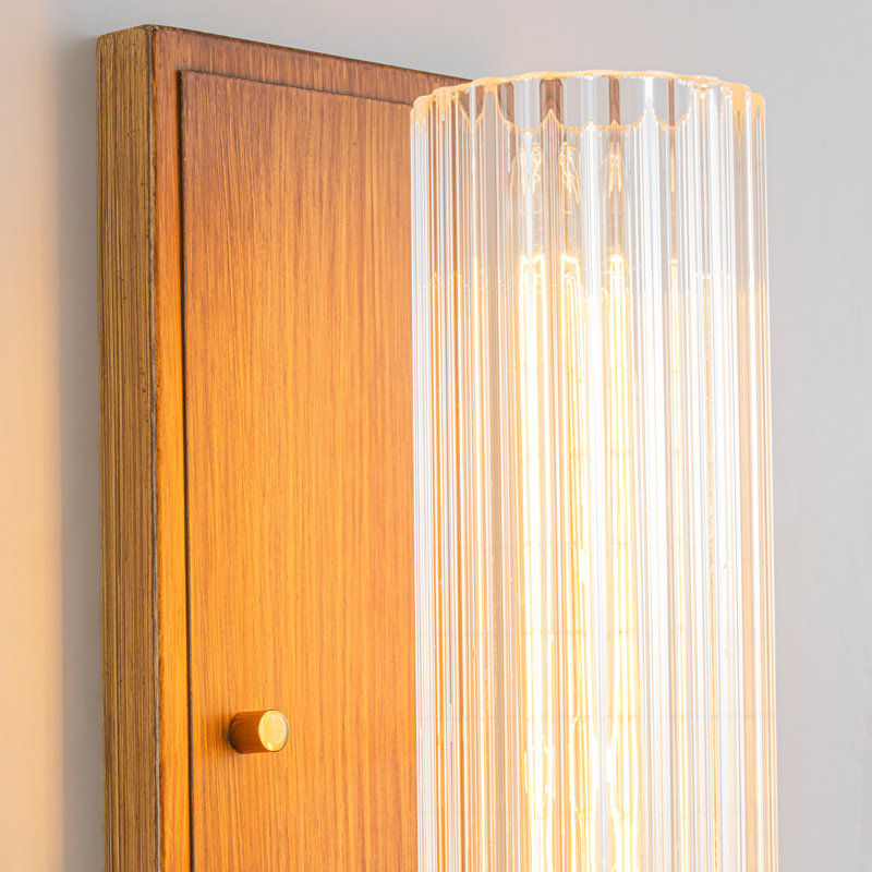  Abe 1 - Light Ribbed Glass Wall Sconce
