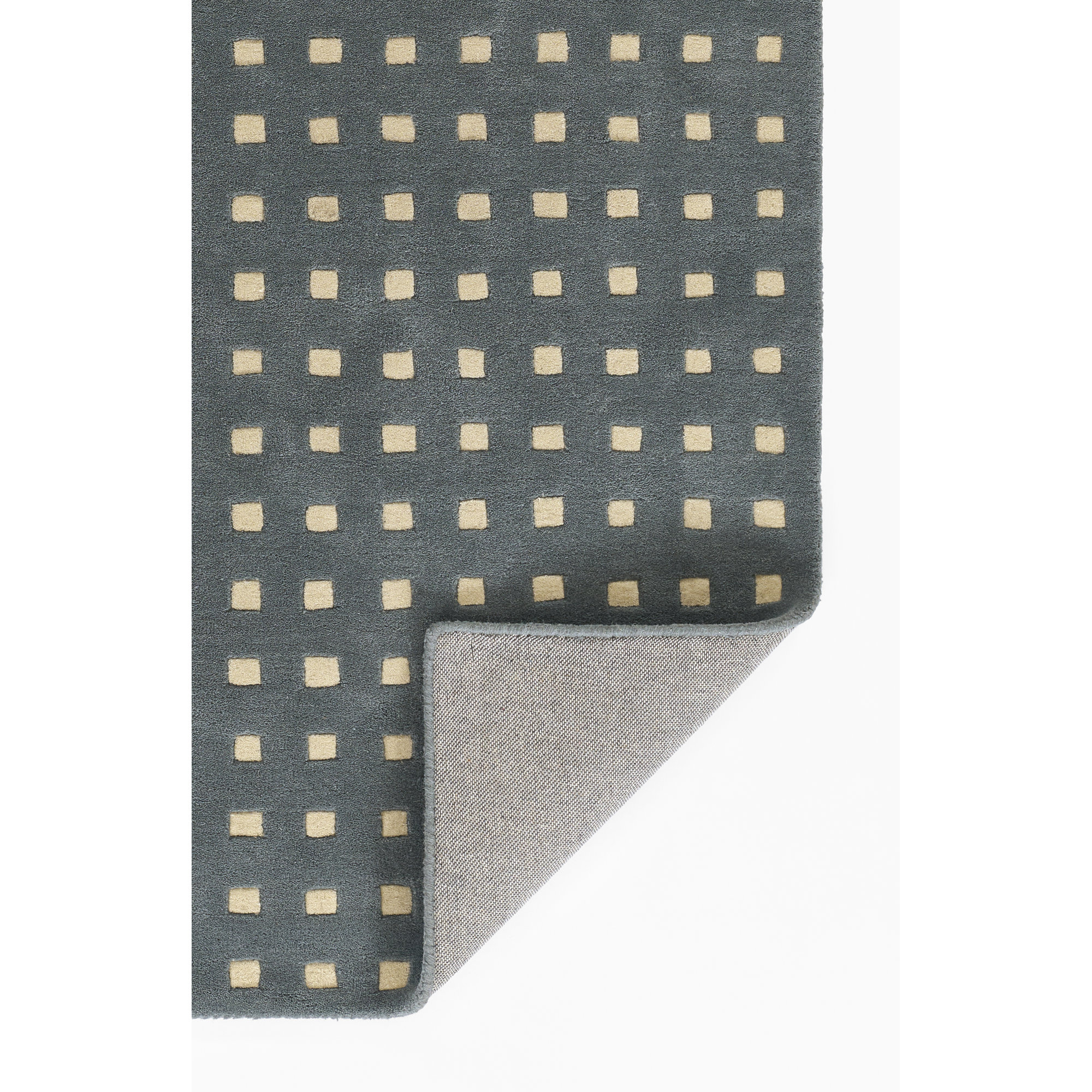 Lang Hand Tufted Wool Geometric Blue Area Rug 5' X 8', 9' X 12'