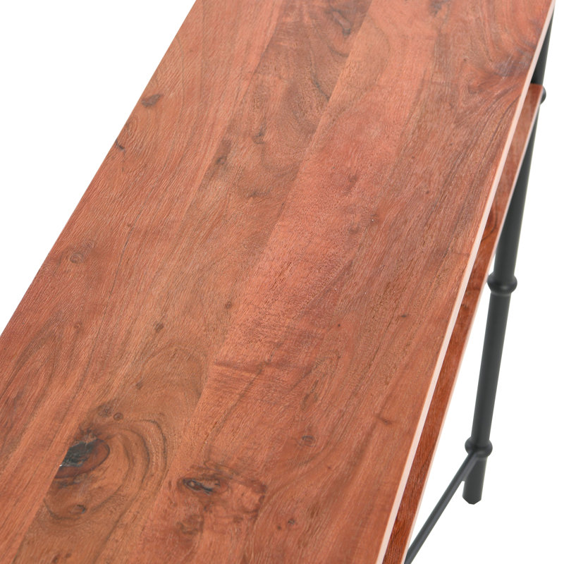 Console en bois massif et métal Saratoga, Noyer chaud