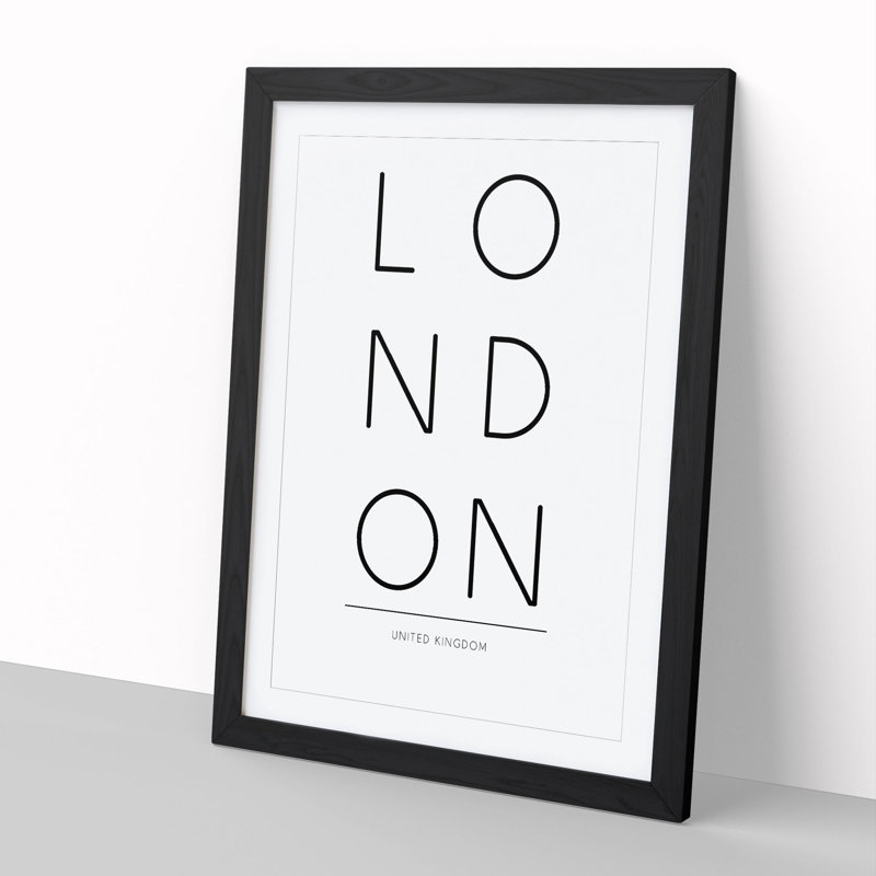 London United Kingdom - Framed Print, Black Framed, 48cm H x 36cm W x 2cm D