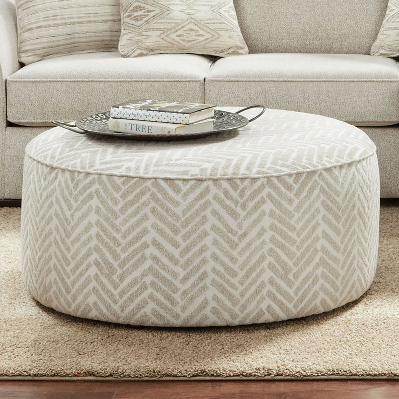 39.5" W Transitional Ottoman, Line Multi