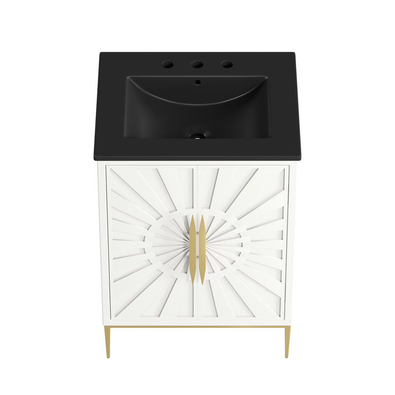 Meuble-lavabo de 24 po Awaken, Blanc, Noir