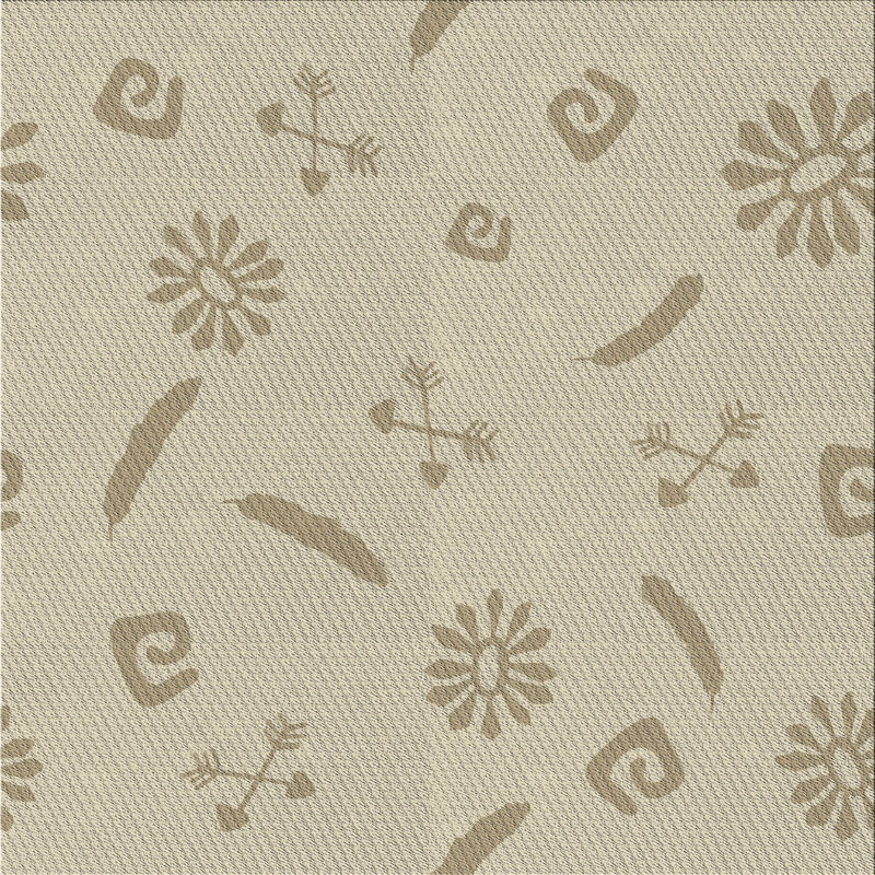 Tapis brun/vert tissé à la machine électrique, Carré 3 pi
