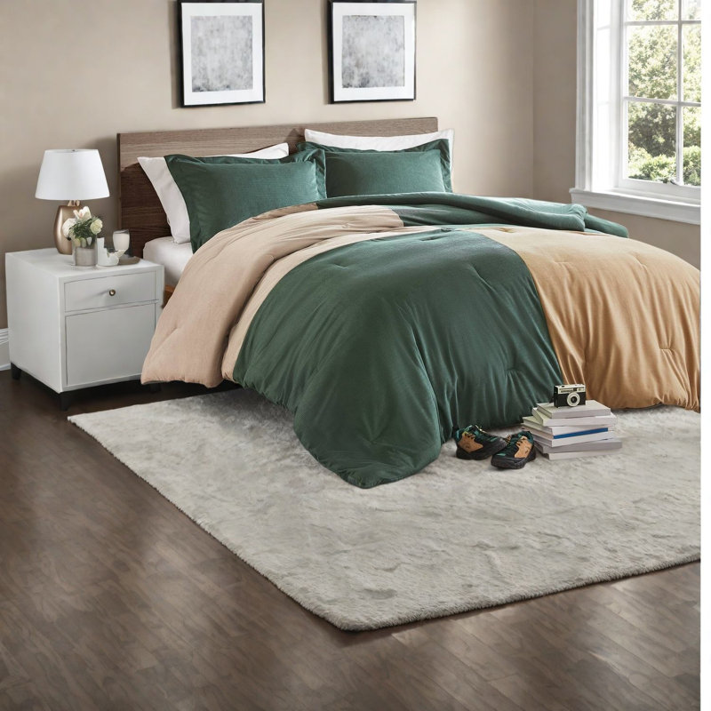 Modern Bedding Sets, 3 Piece Polyester Corduroy Full Queen for Home