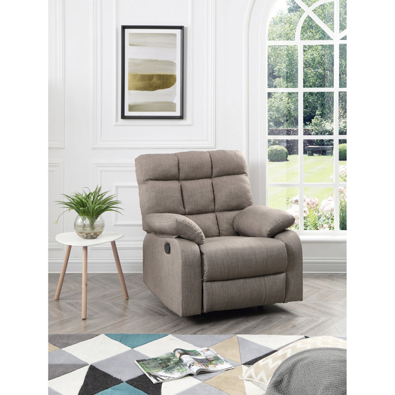 Fauteuil inclinable en tissu au confort amélioré gris contemporain pour se détendre