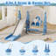 Ensemble de glissade et de balançoire pour enfants 4 en 1, glissade pour tout-petit avec panier de basket et balançoire-124668252