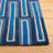 Kabena Hand Tufted Wool/Cotton Geometric Rug in Ivory/Blue-1678825706
