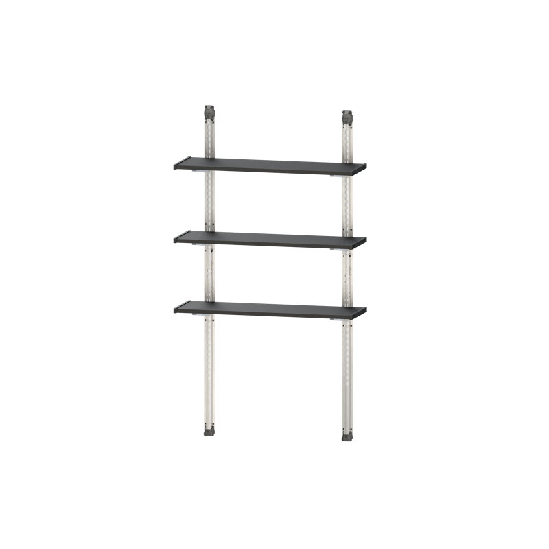 Black Steel Reinforced Adjustable Storage Shed Shelf Kit, 40 Inch