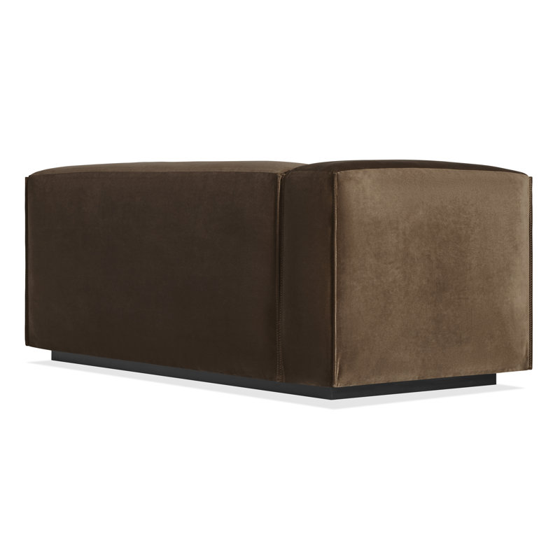 Cleon Chaise Lounge, Coffee Velvet, Left Hand Facing