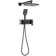 Single-Handle 2-Spray Of Rain Shower Head System Shower Faucet And Handheld Shower Kit In Matte Black(Valve Included)