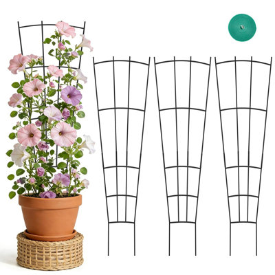 Ensemble de 4 plantes grimpantes en métal pour plantes d'intérieur et d'extérieur en pot