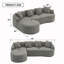 Canapé modulaire en L éponge à compression complète Boneless LY-022, méridienne modulaire en chenille, 30D haute densité pour le salon en appartement, 900 lb-409958906