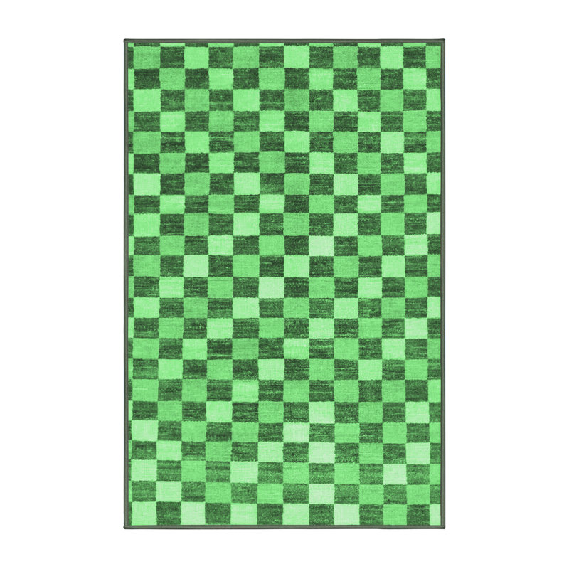 Washable Checkered Indoor Rug, Rectangle 8' x 12'