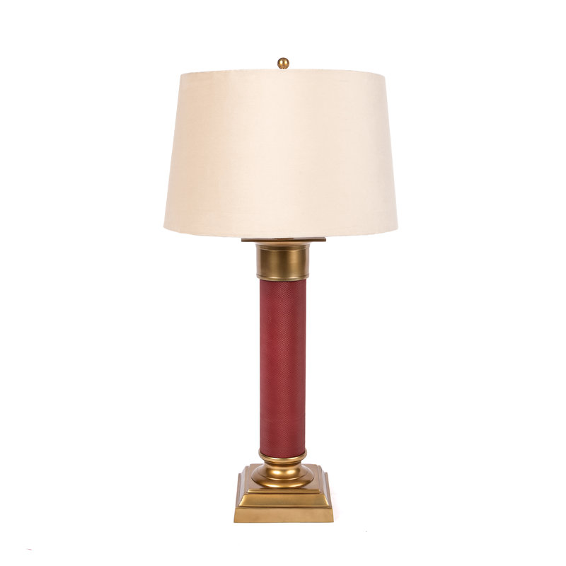 Textured Metal Column Table Lamp, Red