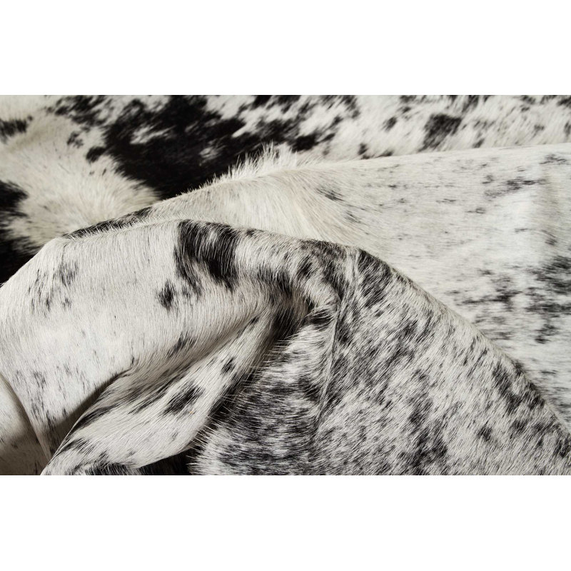 Tapis poivre et cuir de vache fabriqué à la main Chesney