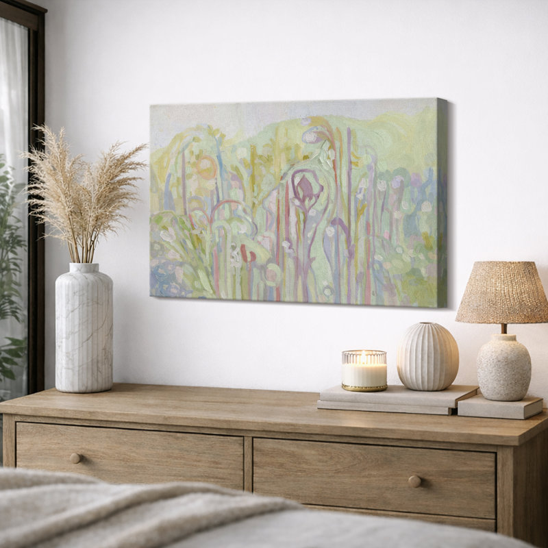 «Pastel Abstract Garden Art», photos de salon, impression sur toile encadrée, Toile tendue, H 24 po x l 36 po