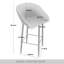 Chaise de bureau pivotante en métal noir en gris clair Chenille-1487209462