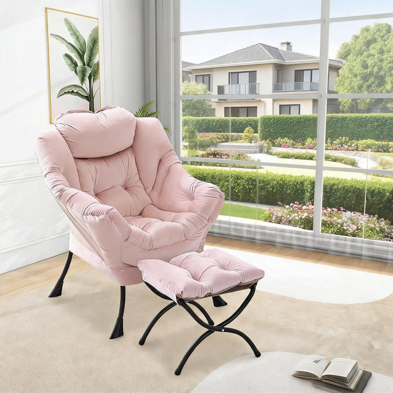 Upholstered Accent Chair, Pink